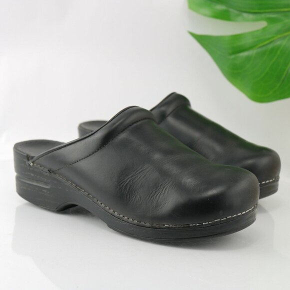 Dansko Womens Sonja Mule Size 40 9.5 Black Leather Work Nursing Comfy Shoe - Picture 2 of 12